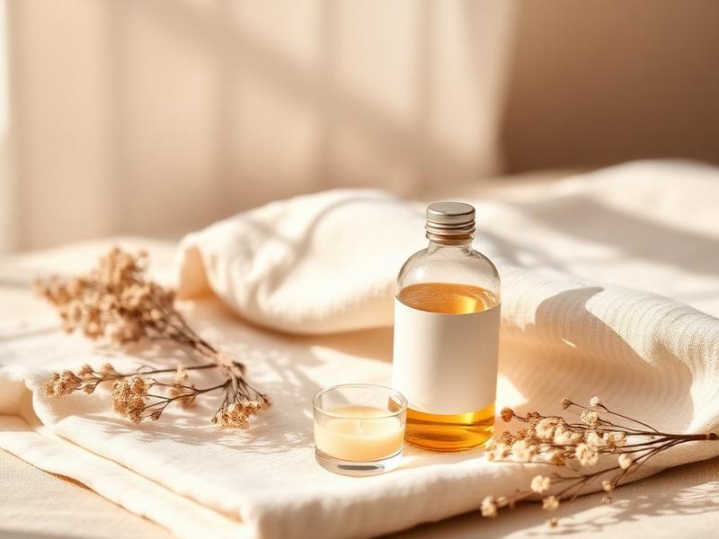 Calm wellness products in a soft natural setting